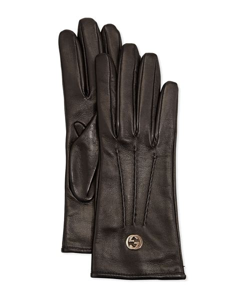 gucci black leather gloves|gucci leather driving gloves.